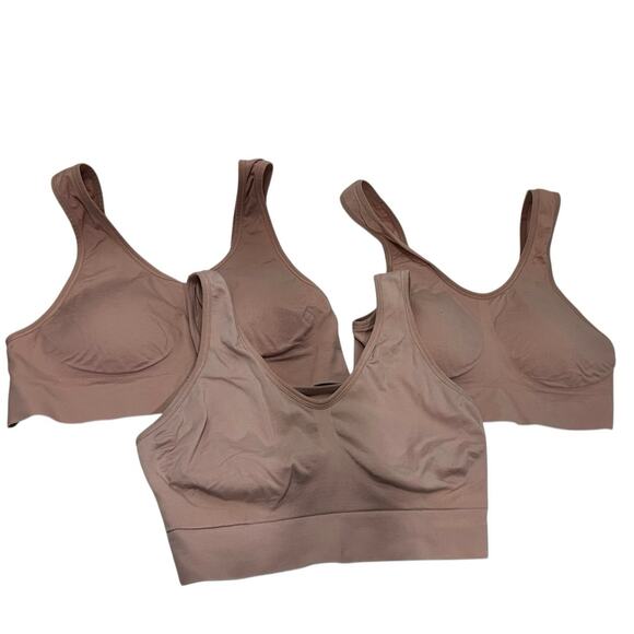 Secret Treasures Lot Of 3 Women's Wirefree Seamless Comfort Bra XXXL Pink EUC - Picture 1 of 15
